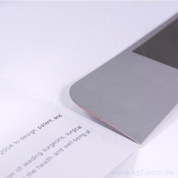 紙資料夾-250P銅西紙材質單面上霧膜-雙面彩色印刷-加名片夾_4