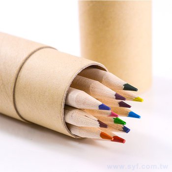 彩色鉛筆-牛皮紙圓筒廣告印刷禮品-環保廣告筆-客製印刷贈品筆_4