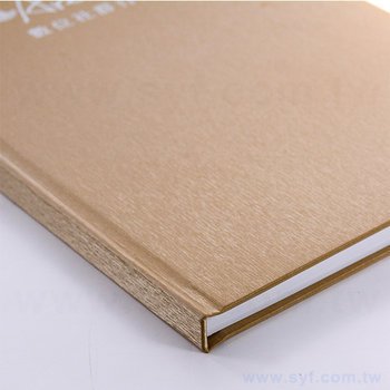 16K金色柔紋皮燙白-硬殼精裝商務筆記本-可客製化內頁與LOGO_4