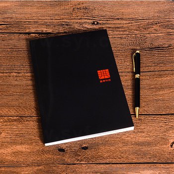 25K膠裝筆記本-300磅銅版封面亮面黑記事本-可客製化內頁及印LOGO_9