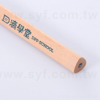 原木環保鉛筆-大三角兩切頭印刷廣告筆-採購批發製作贈品筆_2