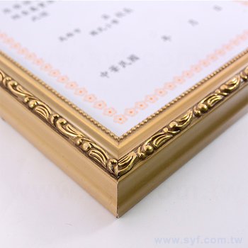 獎狀框-學校獎狀證書木框製作-723金色PVC證書框_1
