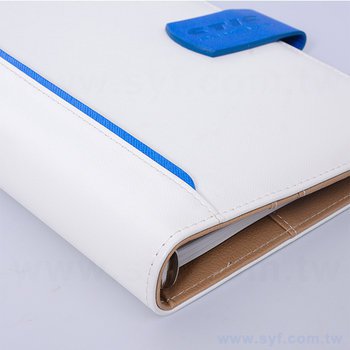25K素白典雅工商日誌-藍白撞色磁扣活頁筆記本-可訂製內頁及客製化加印LOGO_5