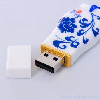 陶瓷隨身碟-中國風印刷青花瓷USB-造型瓷器隨身碟-採購訂製股東會贈品_2