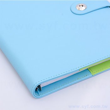 25K簡約十字紋工商日誌-Tiffany藍綠色磁扣活頁筆記本-可訂製內頁及客製化加印LOGO_4