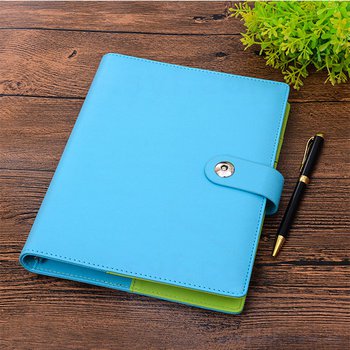 25K簡約十字紋工商日誌-Tiffany藍綠色磁扣活頁筆記本-可訂製內頁及客製化加印LOGO_7