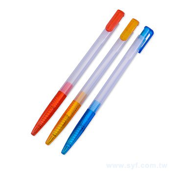 廣告筆-透明按壓式禮品筆-單色中油筆-工廠客製化印刷贈品筆_0