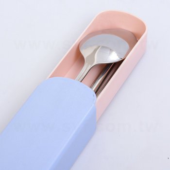 不鏽鋼餐具2件組-筷.匙-附滑蓋PP塑膠收納盒_1