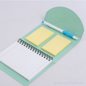 多功能彩色印刷筆記本-左翻環裝記事本附便利貼/廣告筆-可客製化內頁與Logo_6