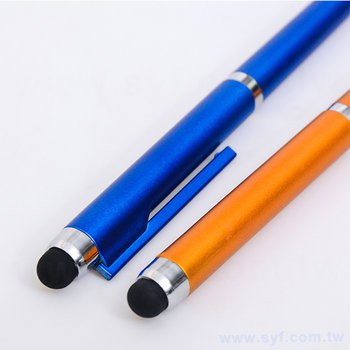 觸控筆-旋轉式觸控兩用原子筆-半金屬單色原子筆-多色可選贈品筆_3