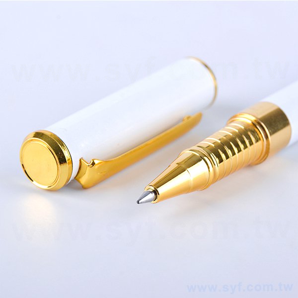 廣告純金屬筆-開蓋式白桿原子筆