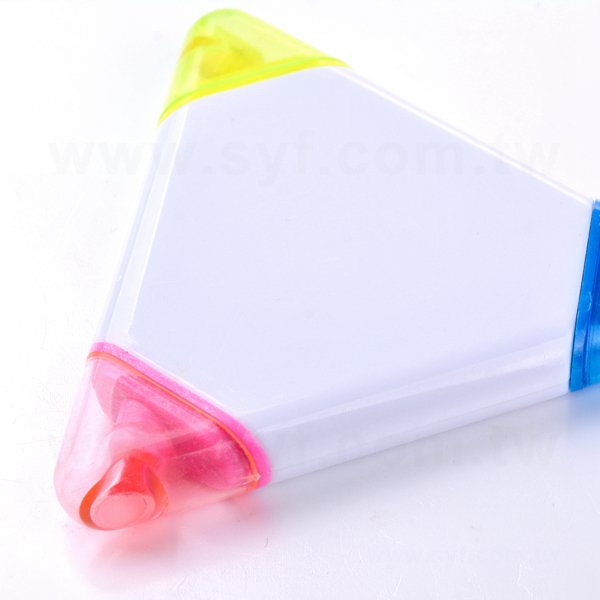 三角造型三色螢光筆廣告筆