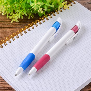 廣告筆-造型防滑白桿單色原子筆-二款筆桿可選-工廠客製化印刷贈品筆_5