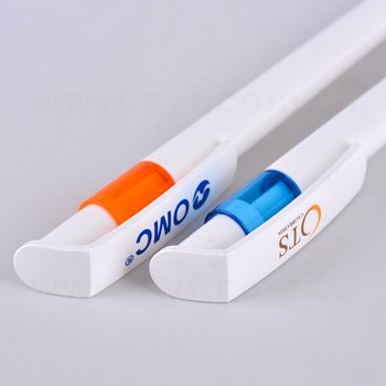 廣告筆-造型白透明桿單色原子筆-二款筆桿可選-工廠客製化印刷贈品筆_4