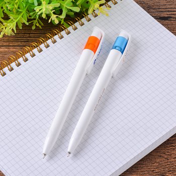 廣告筆-造型白透明桿單色原子筆-二款筆桿可選-工廠客製化印刷贈品筆_5