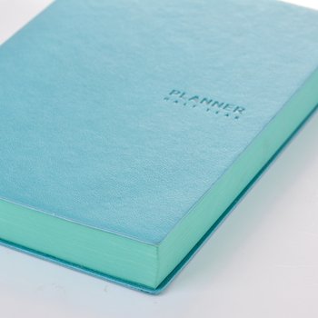 時尚壓紋工商日誌-尺寸10.5x15cm直式PU筆記本-可訂製內頁及客製化加印LOGO-藍綠_8