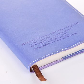 時尚壓紋工商日誌-尺寸10.5x15cm直式PU筆記本-可訂製內頁及客製化加印LOGO-藍紫_3