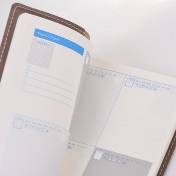 時尚壓紋工商日誌-尺寸10.5x15cm直式PU筆記本-可訂製內頁及客製化加印LOGO-咖啡_4