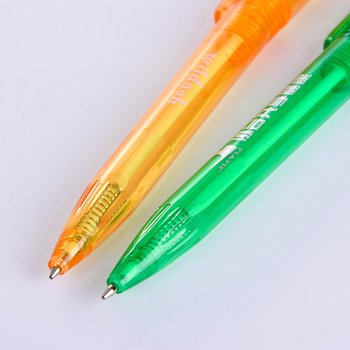 廣告筆-按壓式半透明筆管推薦禮品-單色原子筆-客製化採購贈品筆_1