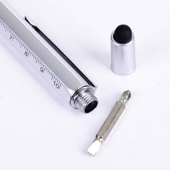 觸控筆-旋轉式測量尺-塑膠筆管原子筆可印刷logo_8