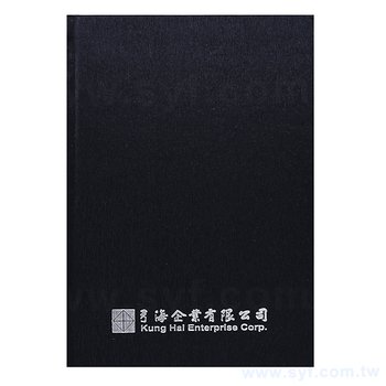筆記本-尺寸25K黑色柔紋皮精裝硬殼-封面燙印-客製化記事本-推薦款_0