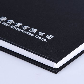 筆記本-尺寸25K黑色柔紋皮精裝硬殼-封面燙印-客製化記事本-推薦款_4
