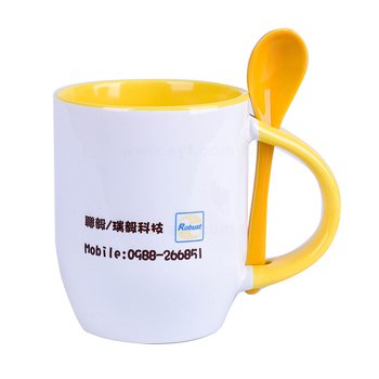 熱轉印內彩插勺馬克杯-8.3x10.5 cm-可客製化印刷企業LOGO或宣傳標語_0