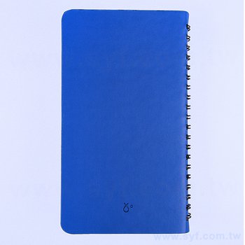 48K壓紋環裝工商日誌-黑色雙線圈PU筆記本-可訂製內頁及客製化加印LOGO_1