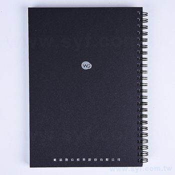 黑卡燙銀環裝筆記本-左翻空白線圈記事本-可訂製內頁及客製化加印LOGO_9