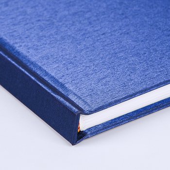 筆記本-尺寸25K藍色柔紋皮方背精裝硬殼-封面燙印-客製化記事本_3