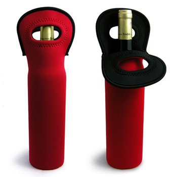 (暫時停止下單)潛水布紅酒提袋-750ml-雙面單色印刷-圓筒型水壺提袋-W11xH33cm_0