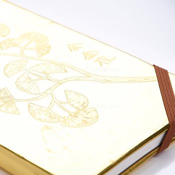 筆記本-尺寸25K金色精裝硬殼+鬆緊帶-封面烙印-內頁模造紙-客製化記事本_3
