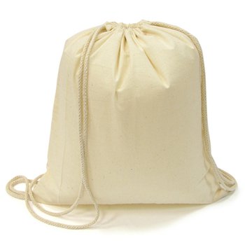 純棉布後背包-本白棉布-單面單色束口背包_0
