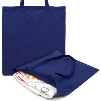 單價最低-肩揹摺疊環保袋-染色棉布/可選色-單面單色印刷購物袋_2