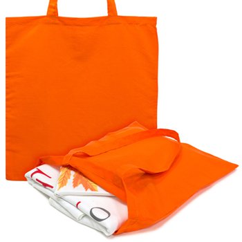 單價最低-肩揹摺疊環保袋-染色棉布/可選色-單面單色印刷購物袋_0