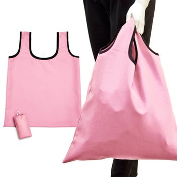 手提摺疊環保袋-150D斜紋布/可選色-單面單色印刷購物袋(附小收納袋)_3