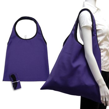 肩揹摺疊環保袋- 150D斜紋布/可選色-單面單色印刷購物袋_7
