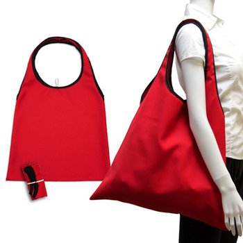 肩揹摺疊環保袋- 150D斜紋布/可選色-單面單色印刷購物袋_1