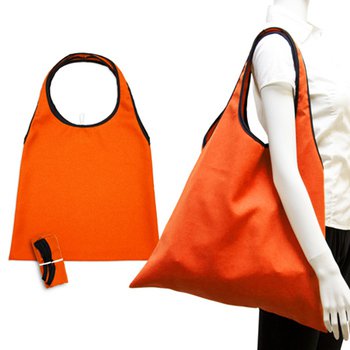 肩揹摺疊環保袋- 150D斜紋布/可選色-單面單色印刷購物袋_2