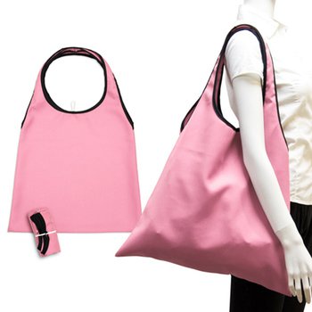 肩揹摺疊環保袋- 150D斜紋布/可選色-單面單色印刷購物袋_3
