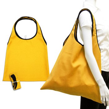肩揹摺疊環保袋- 150D斜紋布/可選色-單面單色印刷購物袋_0