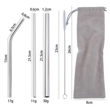 金屬不鏽鋼吸管-5件組吸管組-絨布袋-304不鏽鋼彩色_2