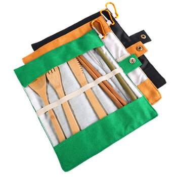 竹木製餐具6件組-筷.叉.匙.刀.吸管.刷子-附帆布套收納袋-掛勾設計_0