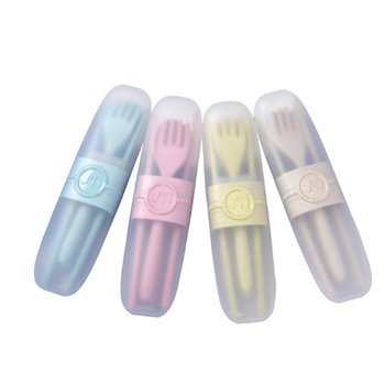 小麥桔梗餐具3件組-筷.叉.匙-附透明塑膠收納盒-靜音卡扣設計_0