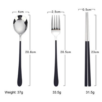 不鏽鋼餐具3件組-筷.叉.匙-附小麥收納盒-靜音卡扣設計_2