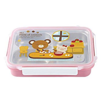矽膠不鏽鋼兒童餐盒-4格餐盒_2