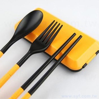 塑料餐具3件組-筷.叉.匙(可拆式餐具)-附塑膠收納盒_0