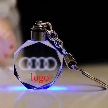 圓角型3D水晶LED燈鑰匙圈-可客製化LOGO印刷_1