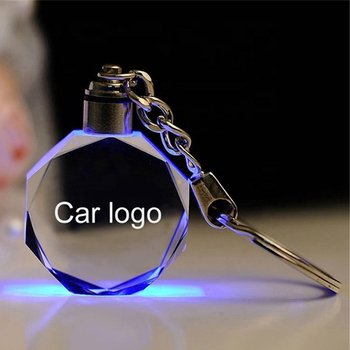 圓角型3D水晶LED燈鑰匙圈-可客製化LOGO印刷_0
