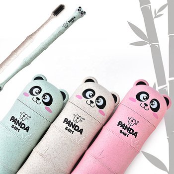 環保小麥熊貓造型旅行牙刷組-客製化印刷logo_7